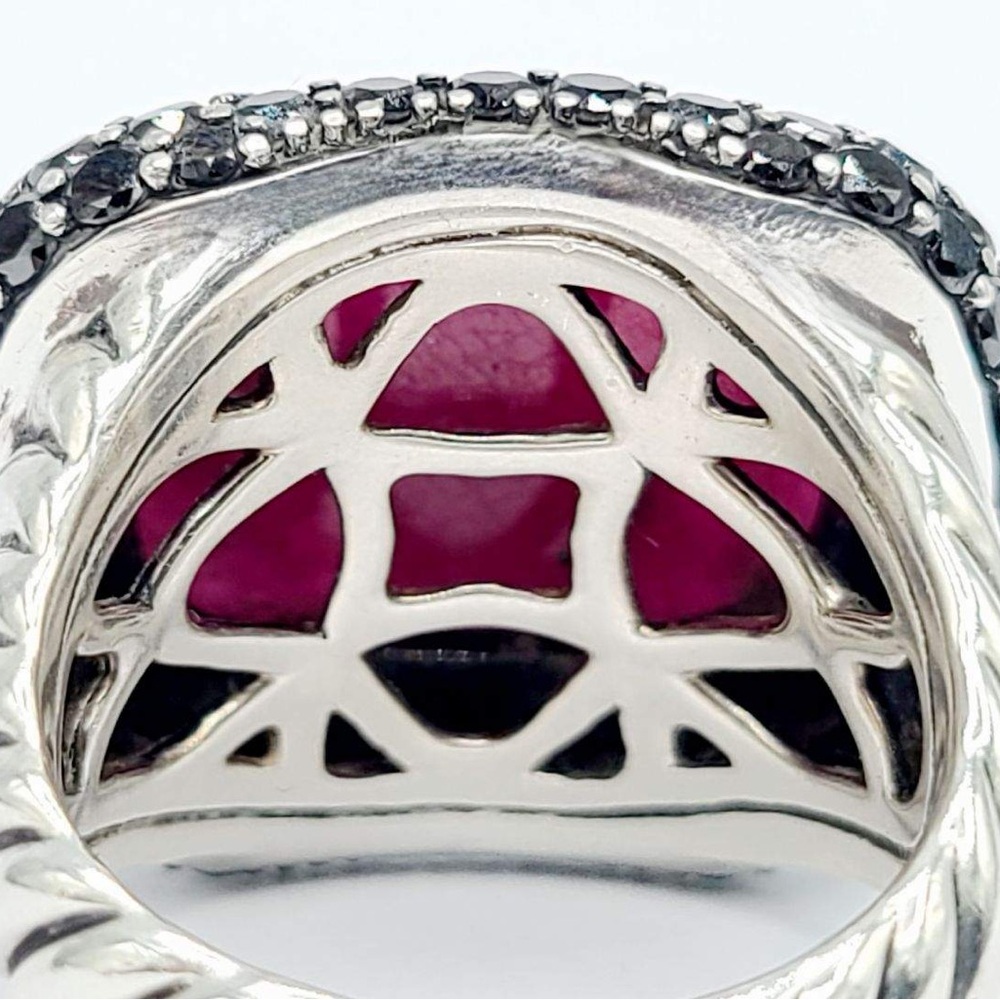 David Yurman Waverly Ring With Ruby Black Diamonds And Gold - Picture 11 of 16